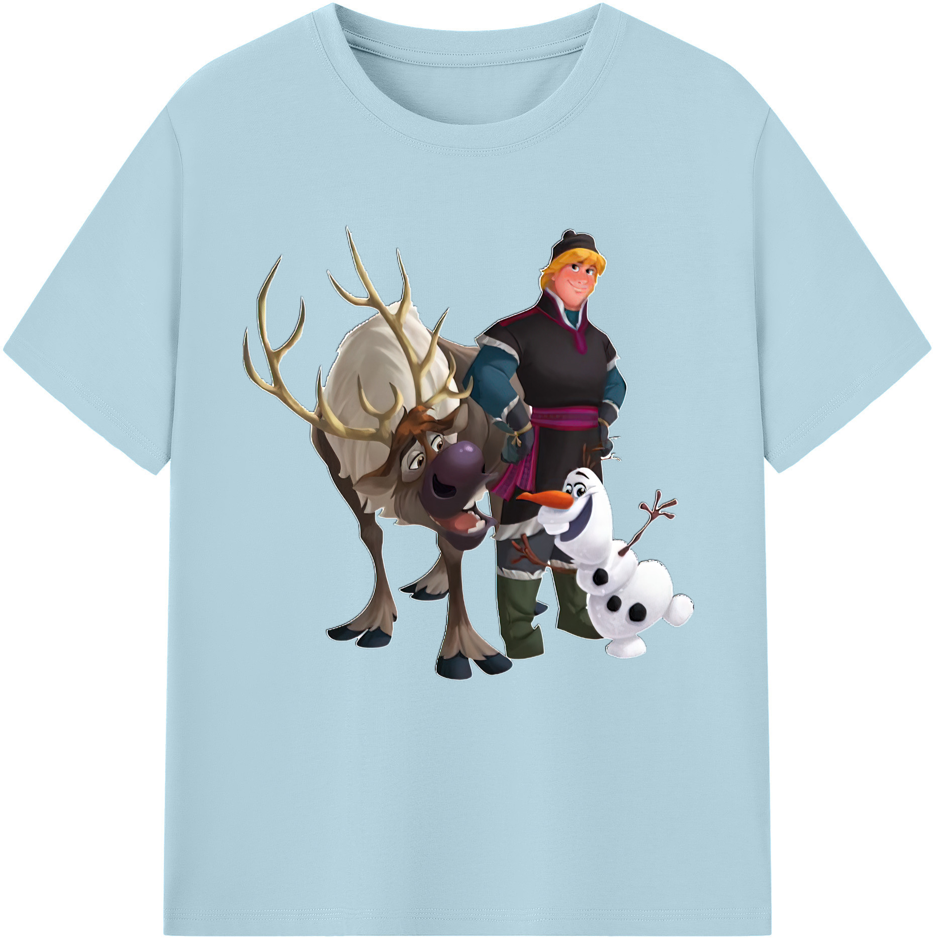 （画像用） アナと雪の女王 アンナ エルサ Frozen Anna Elsa 綿100％半袖Tシャツ（フロントプリント）